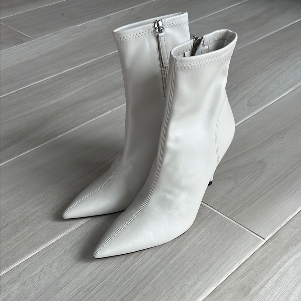 Elegant White Ankle Boots by ZARA , US 6.5/ EU 37